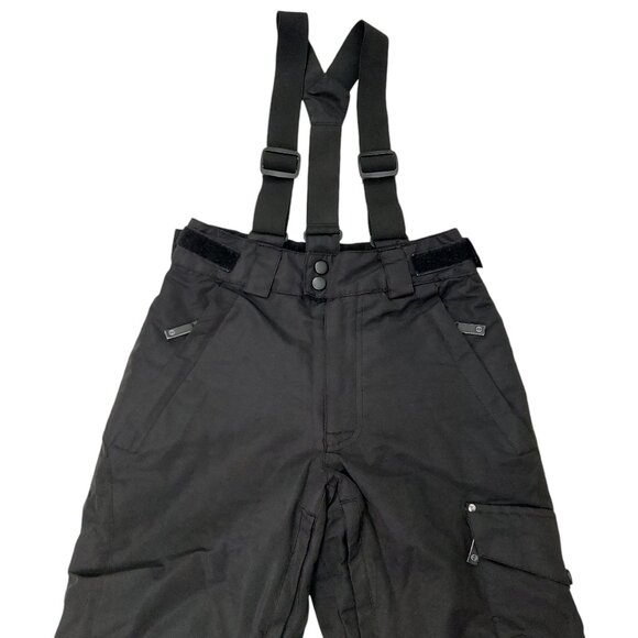 Planet Earth Snow Cargo Pants Kids Small Black Suspenders Warm Insulated Outdoor - Picture 2 of 13